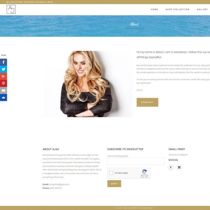 Ajaii – Fashion E-commerce Website - About