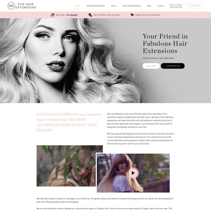 Eve Hair Extensions - Home page